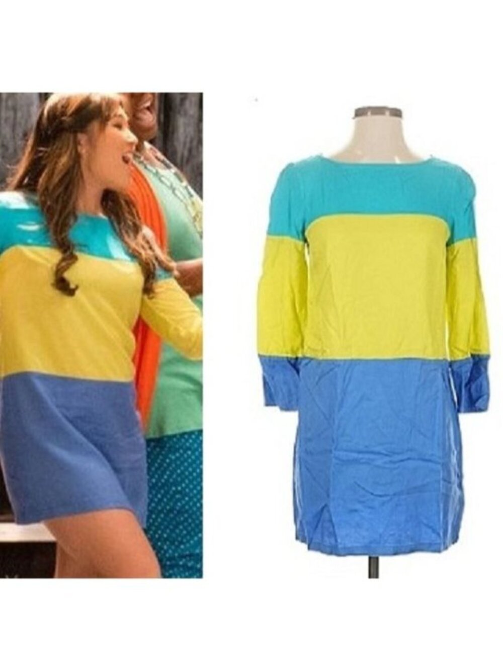 ANTHROPOLOGIE ASO GLEE Color Block Dress EUC RARE